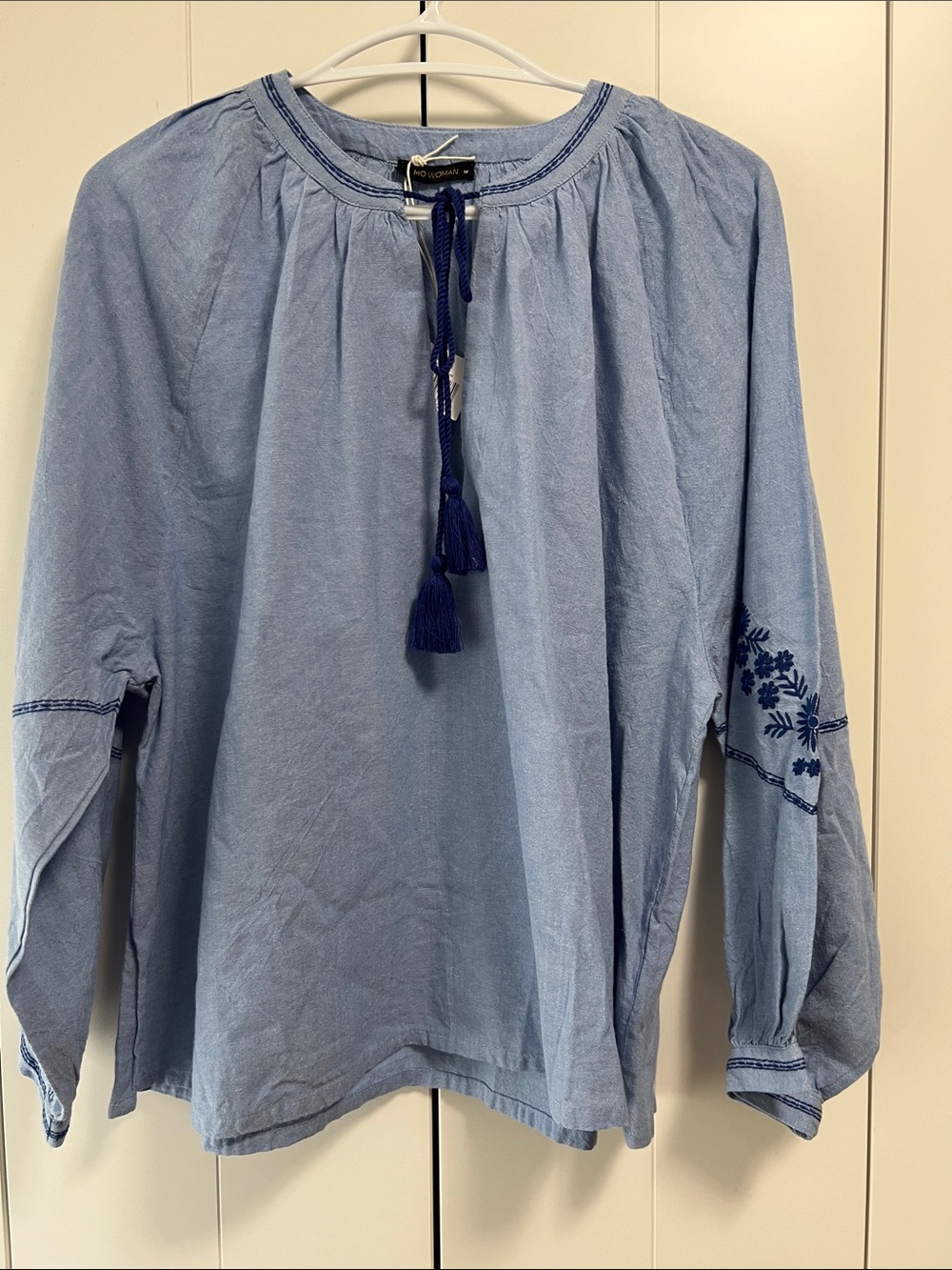 NWT MO women cotton bohemian blouse size M